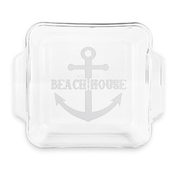 Chic Beach House Glass Cake Dish with Truefit Lid - 8in x 8in