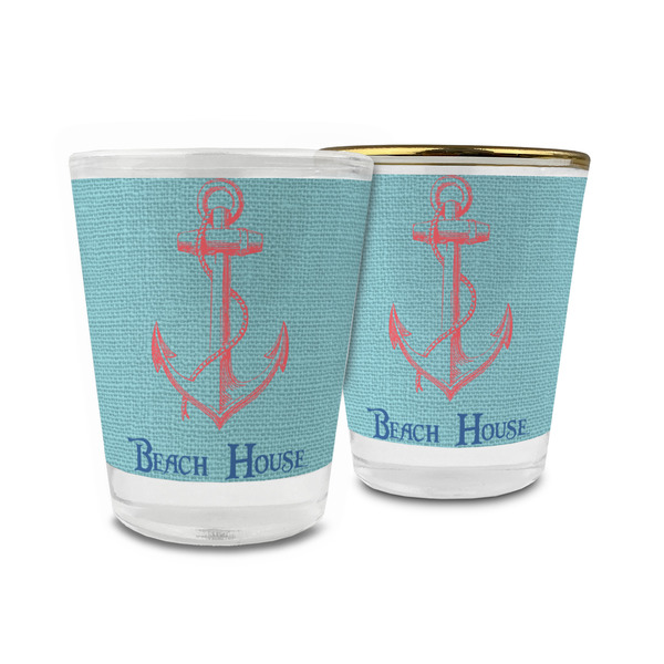 Custom Chic Beach House Glass Shot Glass - 1.5 oz