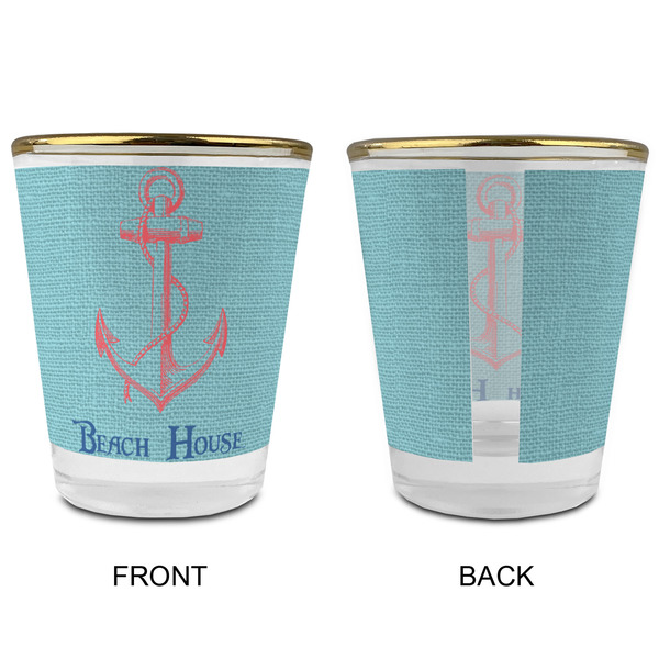 Chic Beach House Glass Shot Glass - with gold rim - APPROVAL