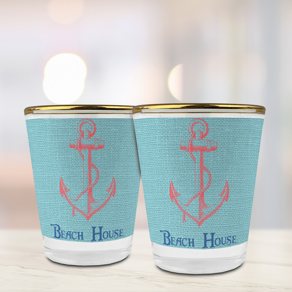 Chic Beach House Glass Shot Glass - with gold rim - LIFESTYLE