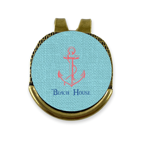 Custom Chic Beach House Golf Ball Marker - Hat Clip - Gold