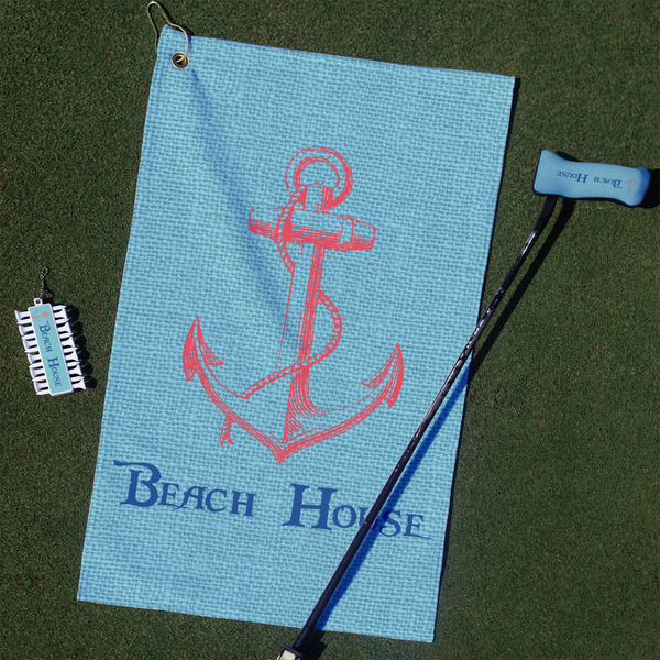 Custom Chic Beach House Golf Towel Gift Set