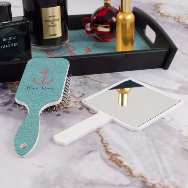 Chic Beach House Hair Brush - With Hand Mirror