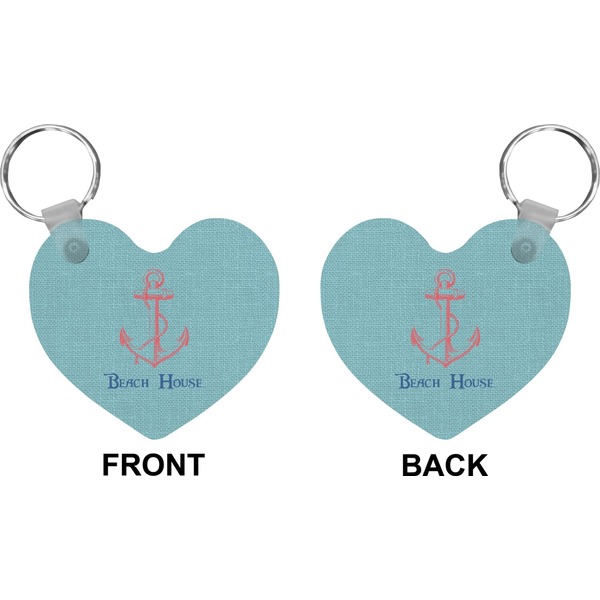 Chic Beach House Heart Keychain (Front + Back)