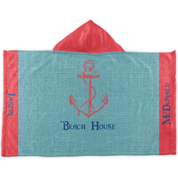 Custom Chic Beach House Kids Hooded Towel