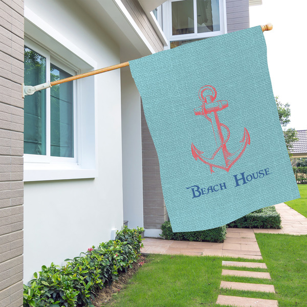Chic Beach House House Flags - Double Sided - LIFESTYLE