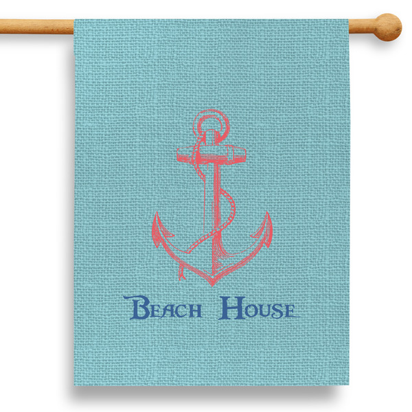 Custom Chic Beach House 28" House Flag - Double Sided