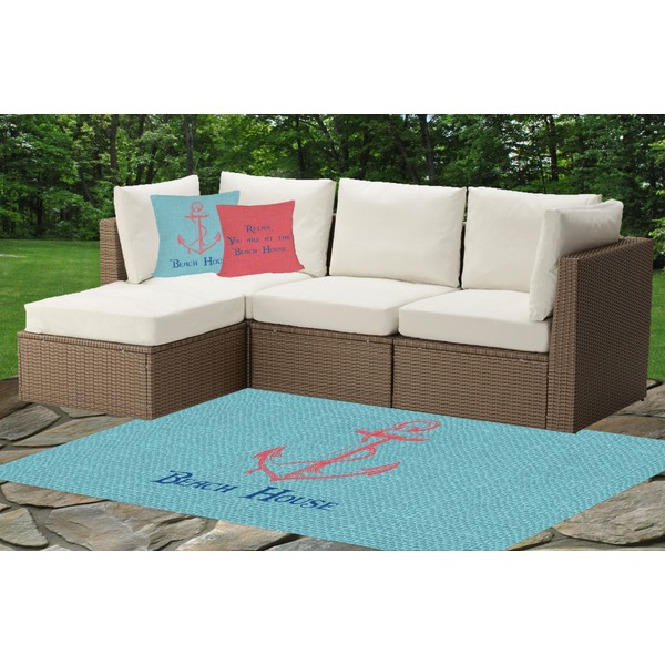 Chic Beach House Outdoor Mat & Cushions