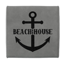 Chic Beach House Jewelry Gift Box - Engraved Leather Lid