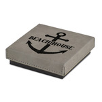 Chic Beach House Jewelry Gift Box - Engraved Leather Lid