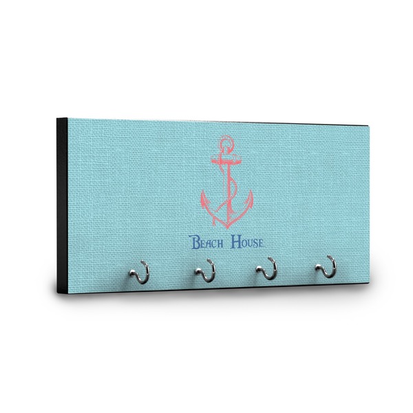 Chic Beach House Key Hanger - Front View with Hooks