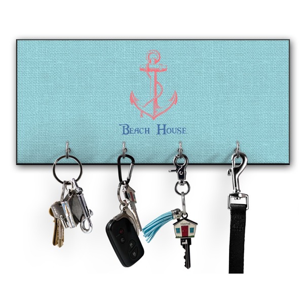 Custom Chic Beach House Key Hanger w/ 4 Hooks