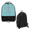 Chic Beach House Large Backpack - Black - Front & Back View