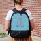 Chic Beach House Large Backpack - Black - On Back
