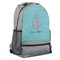 Chic Beach House Large Backpack - Gray - Angled View