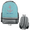 Chic Beach House Large Backpack - Gray - Front & Back View