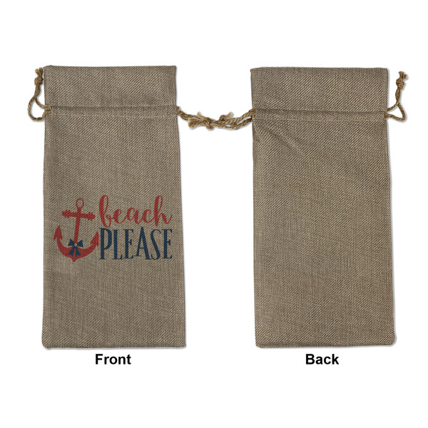 Chic Beach House Large Burlap Gift Bags - Front Approval