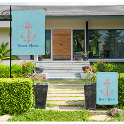 Chic Beach House Large Garden Flag - Double Sided