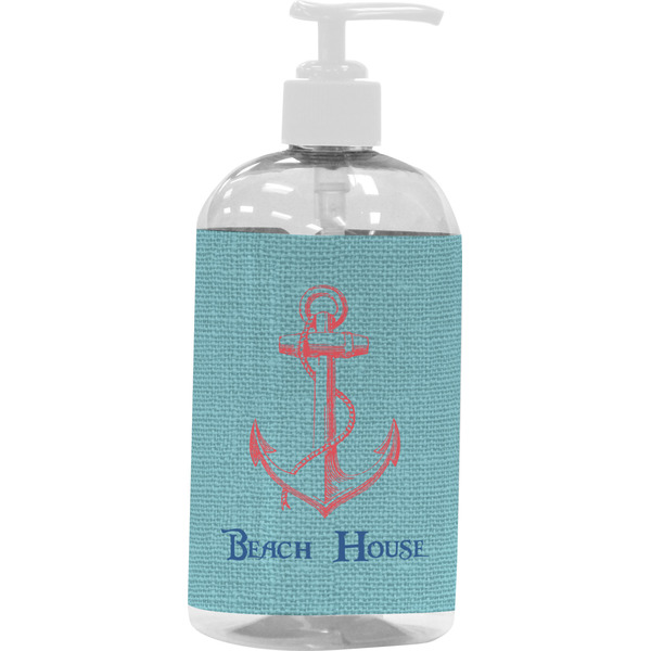 Custom Chic Beach House Plastic Soap / Lotion Dispenser (16 oz - Large - White)