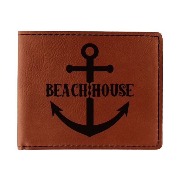 Custom Chic Beach House Leatherette Bifold Wallet - Single Sided