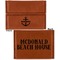 Chic Beach House Leather Business Card Holder - Front Back