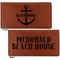 Chic Beach House Leather Checkbook Holder Front and Back