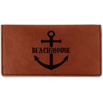 Chic Beach House Leatherette Checkbook Holder - Single Sided