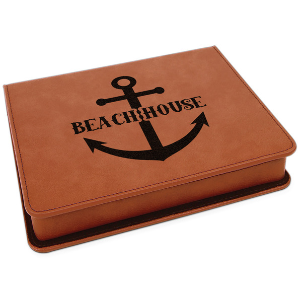 Custom Chic Beach House Leatherette 4-Piece Wine Tool Set