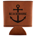 Chic Beach House Leatherette Can Sleeve