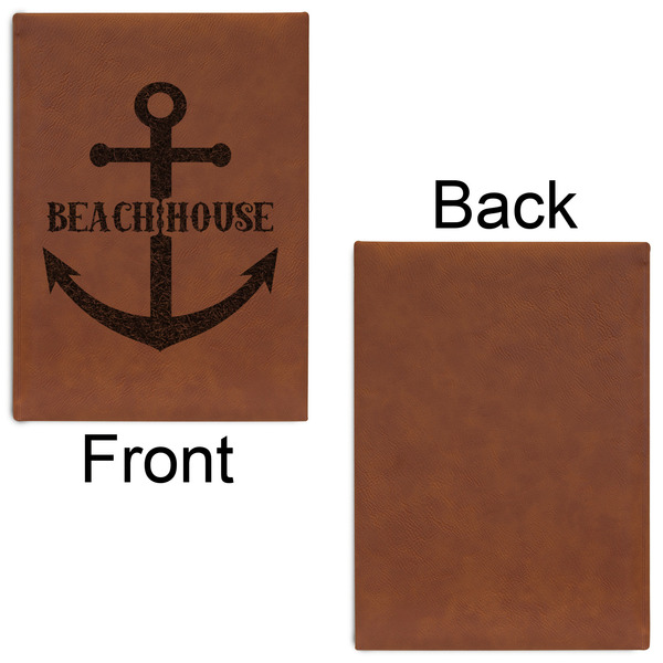 Chic Beach House Leatherette Journal - Large - Single Sided - Front & Back View