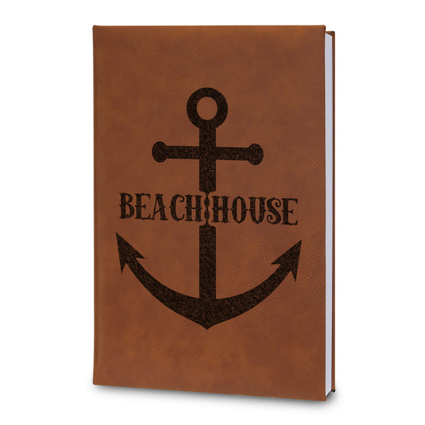 Custom Chic Beach House Leatherette Journal - Large - Double Sided