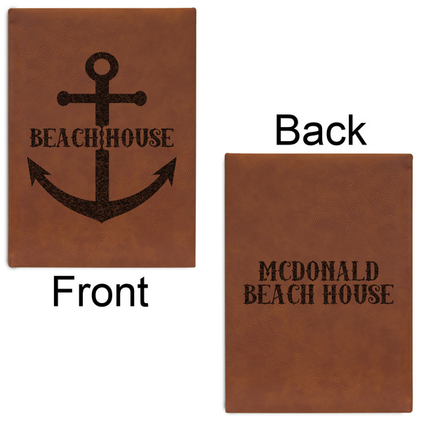 Chic Beach House Leatherette Journals - Large - Double Sided - Front & Back View