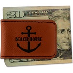 Chic Beach House Leatherette Magnetic Money Clip - Single Sided