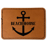 Chic Beach House Faux Leather Iron On Patch - Rectangle