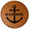 Chic Beach House Faux Leather Iron On Patch - Round