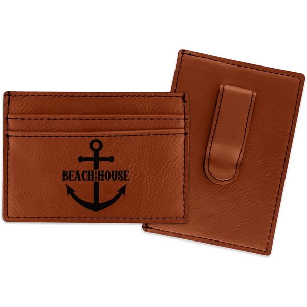 Custom Chic Beach House Leatherette Wallet with Money Clip