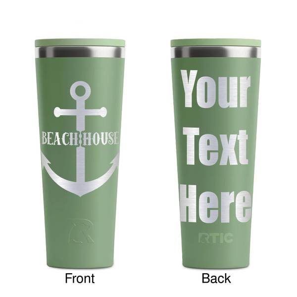 Chic Beach House Light Green RTIC Everyday Tumbler - 28 oz. - Front and Back