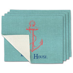 Chic Beach House Single-Sided Linen Placemat - Set of 4