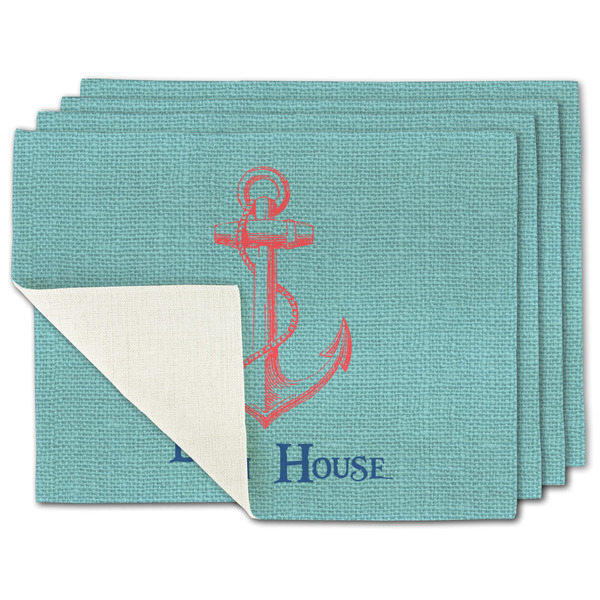 Custom Chic Beach House Single-Sided Linen Placemat - Set of 4