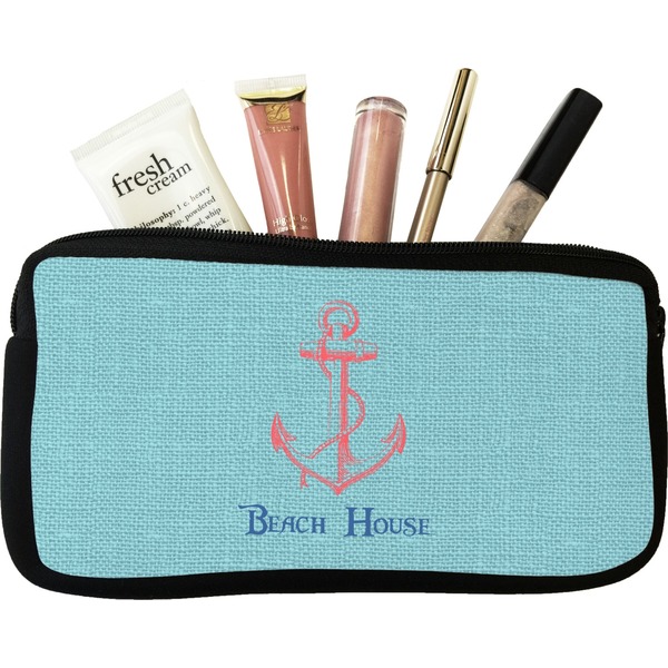 Custom Chic Beach House Makeup / Cosmetic Bag - Small