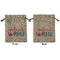 Chic Beach House Medium Burlap Gift Bag - Front & Back