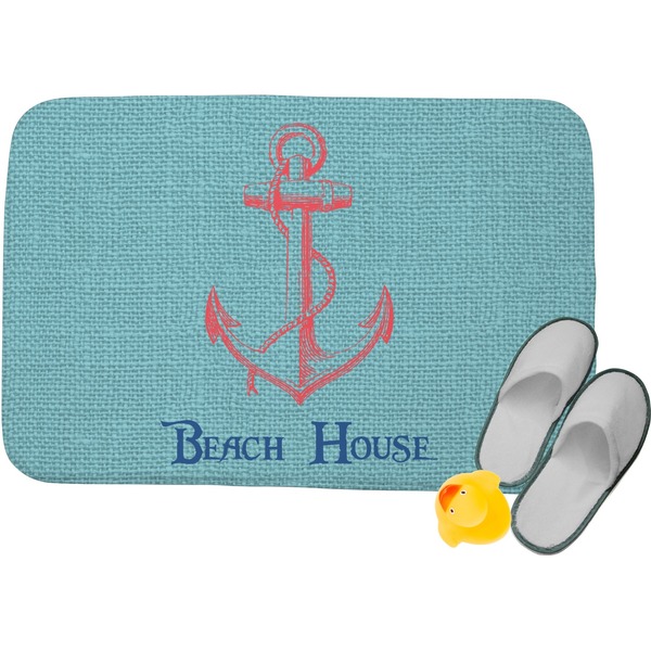 Custom Chic Beach House Memory Foam Bath Mat