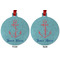Chic Beach House Metal Ball Ornament - Front and Back