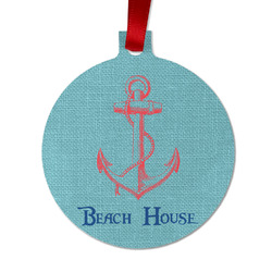 Chic Beach House Metal Ball Ornament - Double Sided