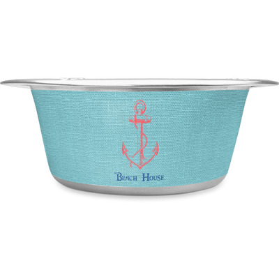 Chic Beach House Stainless Steel Dog Bowl