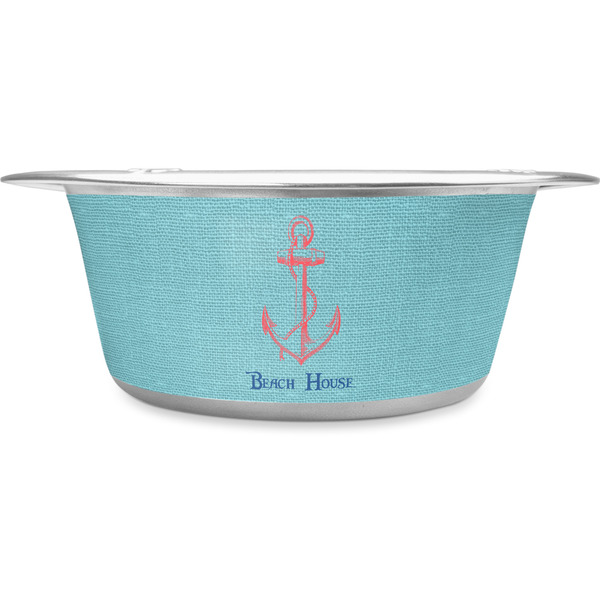 Custom Chic Beach House Stainless Steel Dog Bowl - Small
