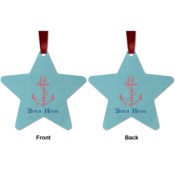 Chic Beach House Metal Star Ornament - Front and Back