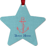 Chic Beach House Metal Star Ornament - Double Sided