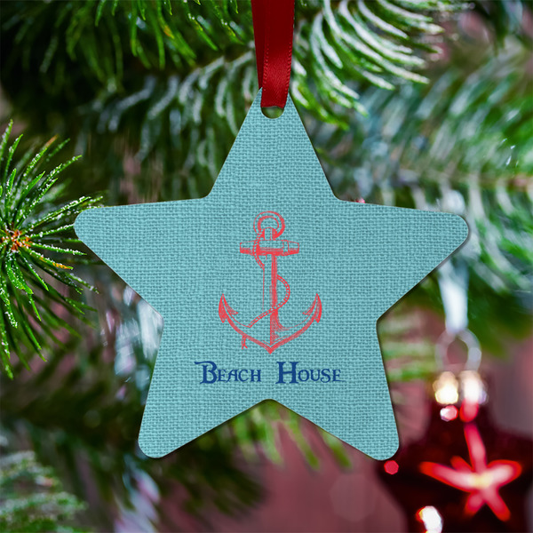 Chic Beach House Metal Star Ornament - Lifestyle