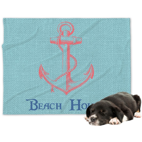 Custom Chic Beach House Dog Blanket - Large